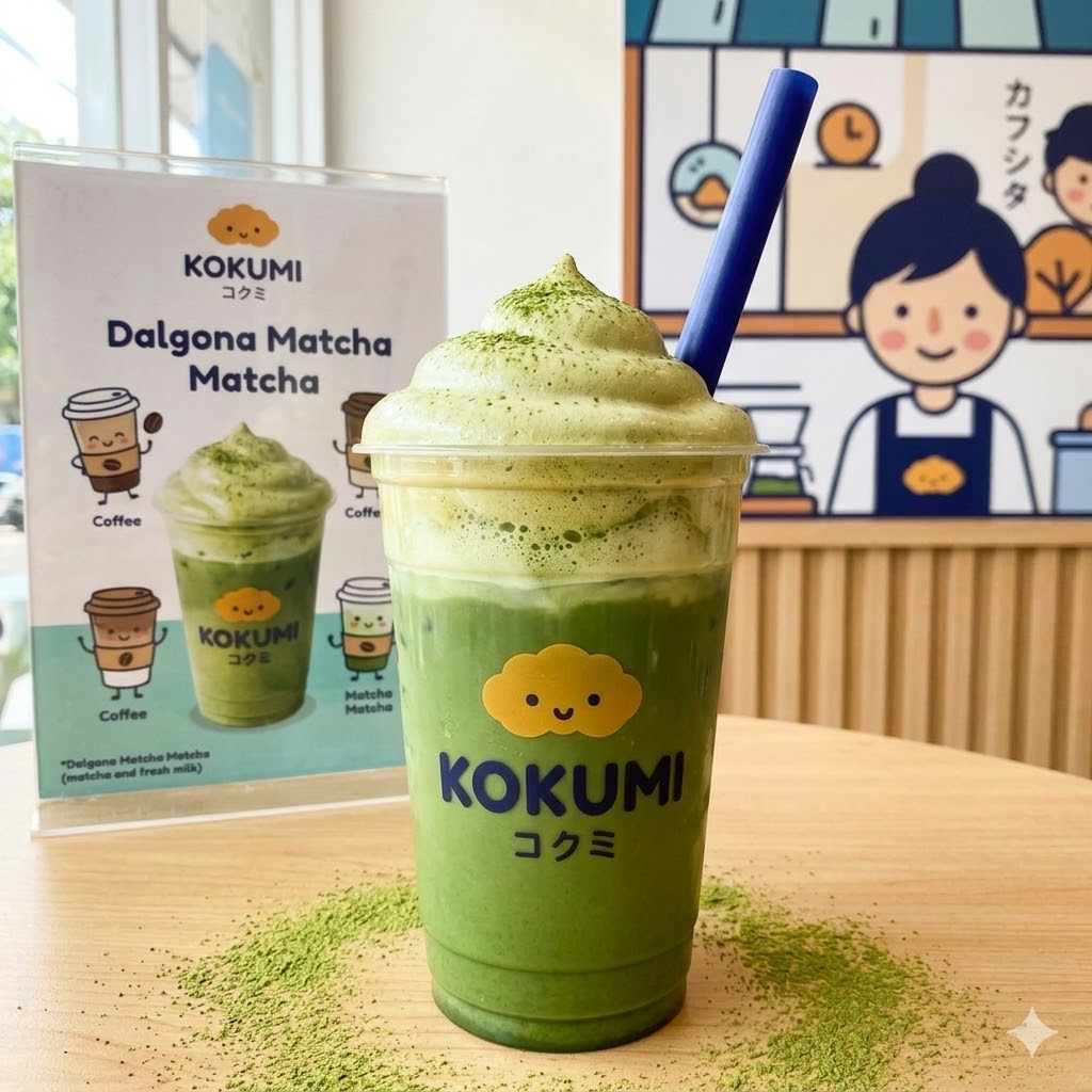 Dalgona Matcha Matcha – Matcha drink dengan dalgona matcha